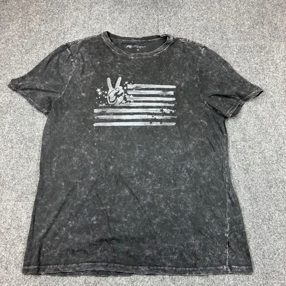 American Rag Cie Mens Size Medium Acid Wash American Flag Graphic Tee Shirt